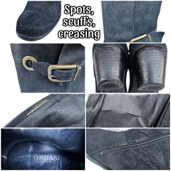 Tall Riding Boots KneeHigh Cordani Orlando Sz EU40 US 9 Black Suede Leather Moto - Picture 7 of 13